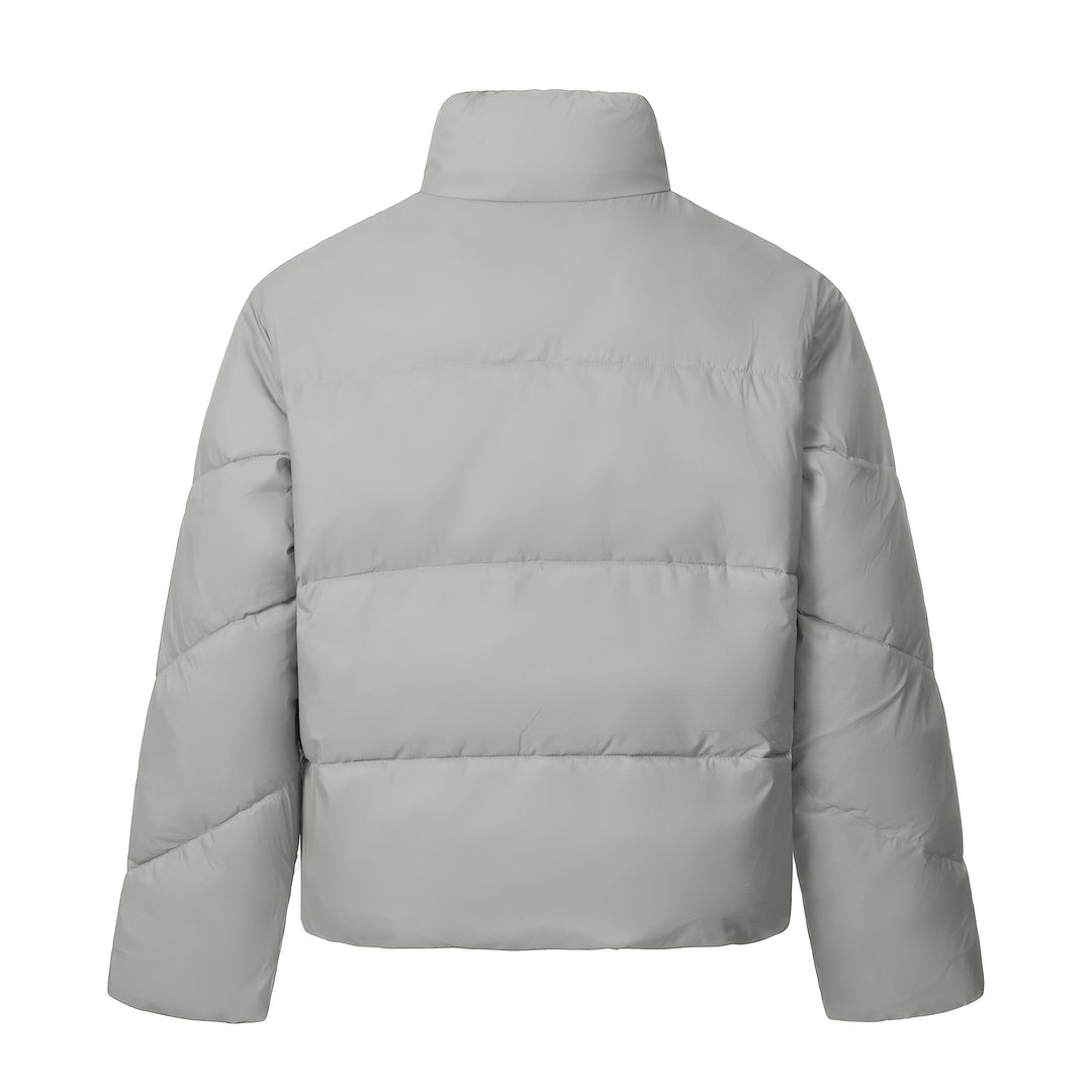 Unisex Short Quilted Insulation Jacket with Warm Funnel Collar Mune Fashion