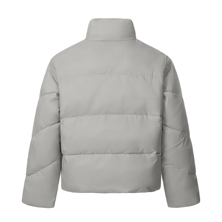 Unisex Short Quilted Insulation Jacket with Warm Funnel Collar Mune Fashion