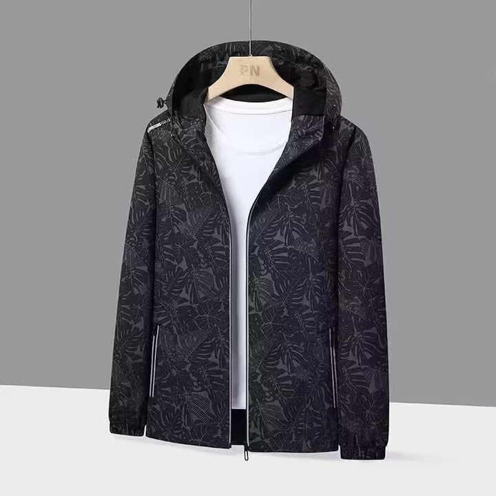 Women’s Breathable Hooded Jacket with Trendy Leaf Print Mune Fashion