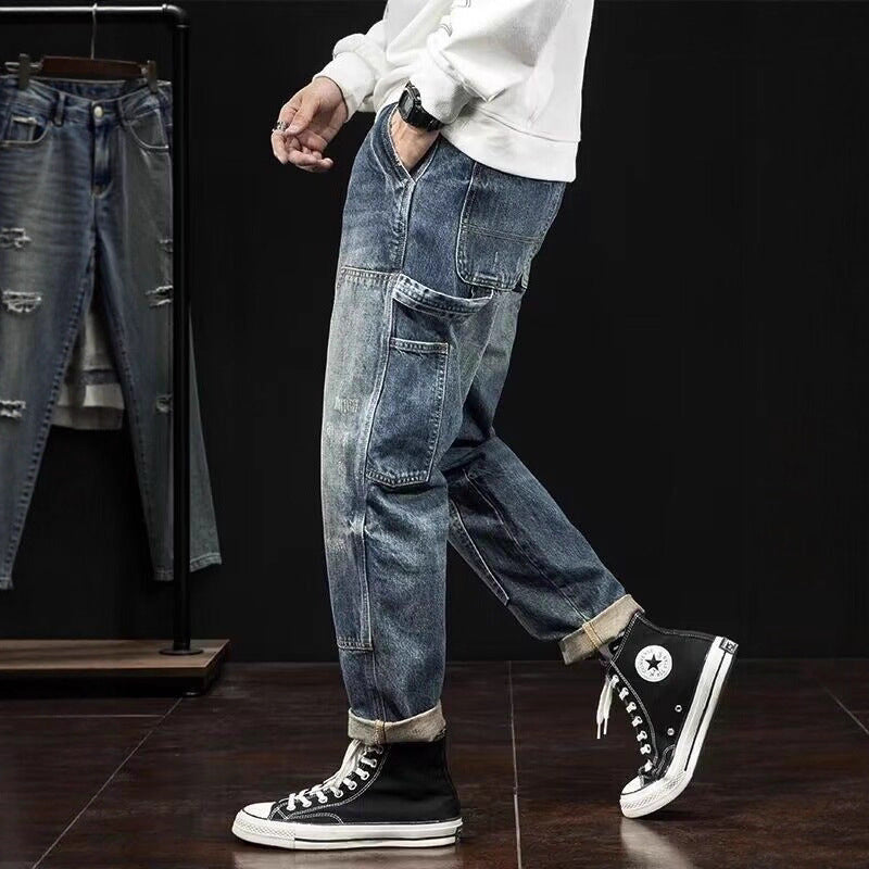 Men's Casual Denim Cargo Pants Mune Fashion
