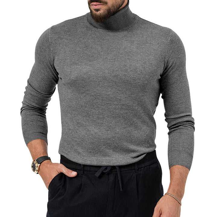 Men's Slim-Fit Turtleneck Sweater Fine Knit with Stretch, Slim Silhouette and Ribbed Cuffs Mune Fashion