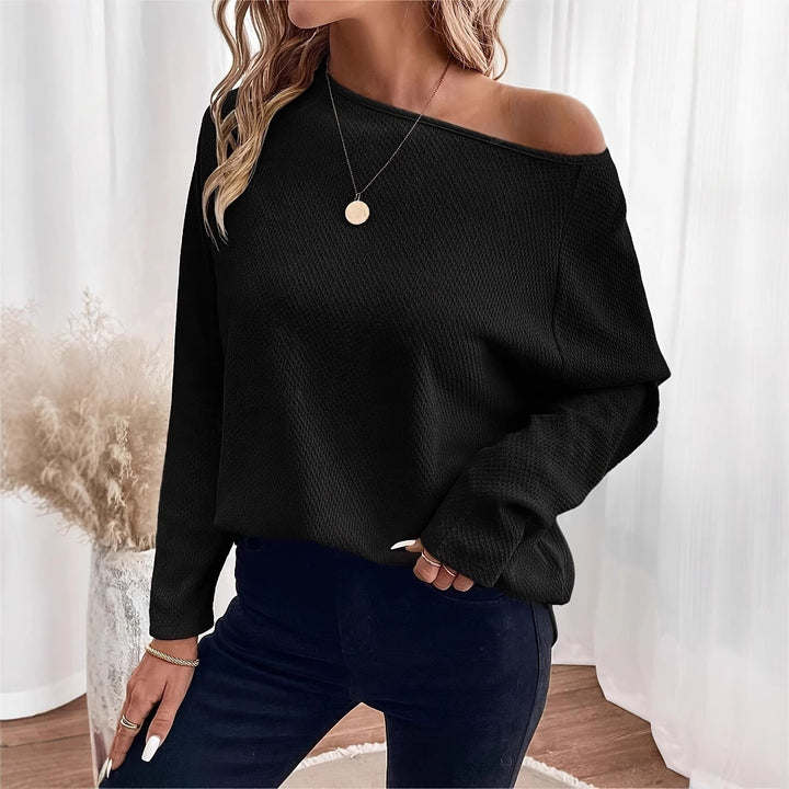Ladies Lightweight Textured Knit Sweater with Boat Neck and Casual Fit Mune Fashion