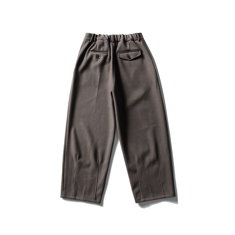 Women's Wide Cropped Trousers with Crease and High Waist Mune Fashion