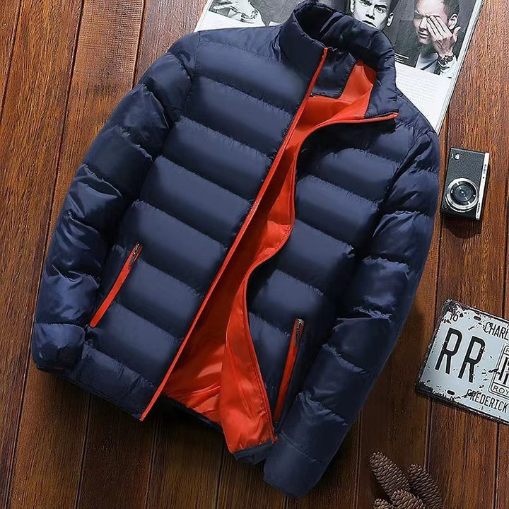 Men's quilted thermal jacket with high stand-up collar and water-repellent outer shell Mune Fashion