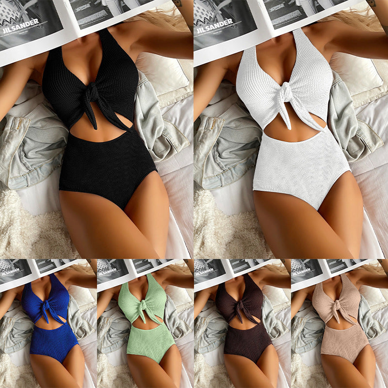 Women's High-Cut Swimsuit with Knot Detail Mune Fashion
