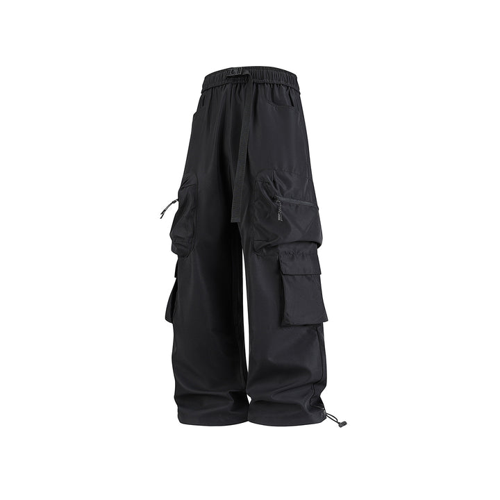 Herren Breite Cargo-Hose im Utility-Design mit elastischem Bund, integrierter Gurt und multifunktionalen Taschen Mune Fashion