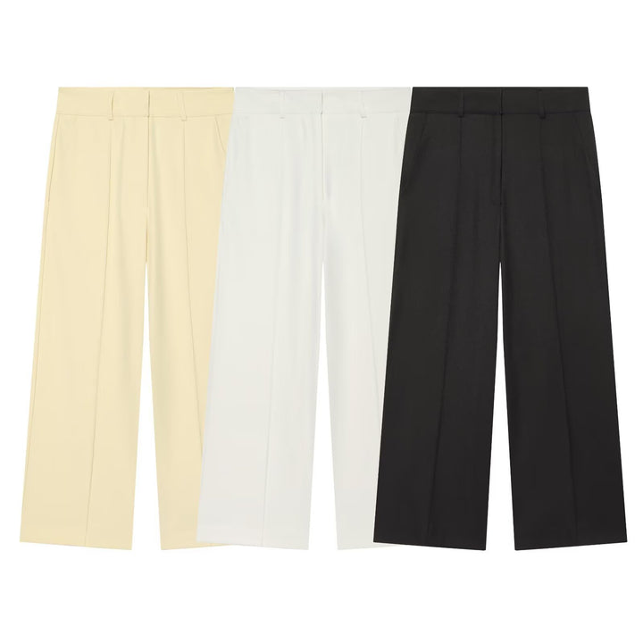 Women High-waisted wide Culotte pants with crease and pleats Mune Fashion