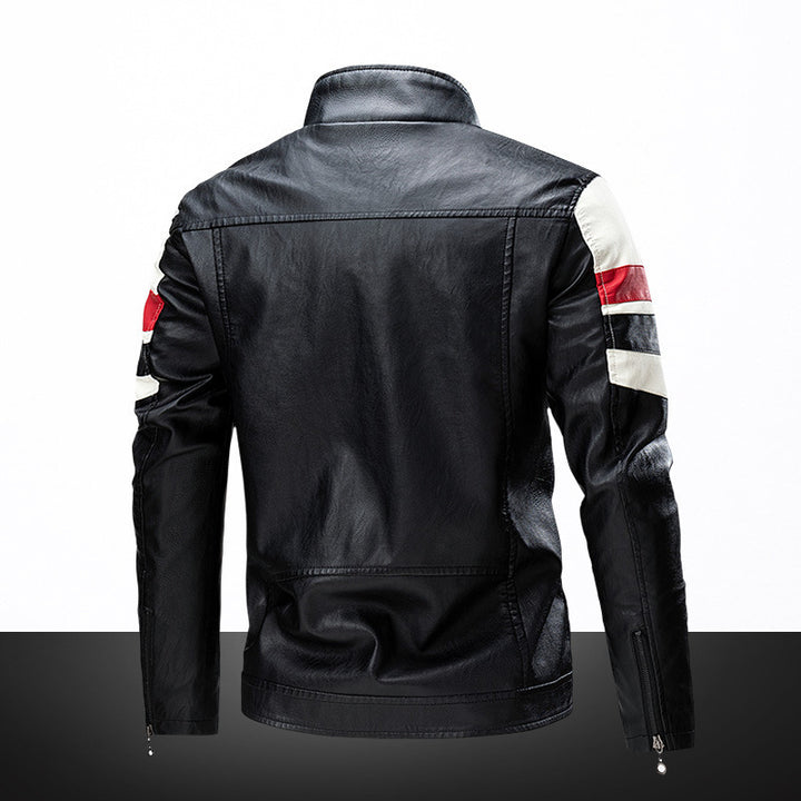 Men's Fashion Faux Leather Jacket in sporty design Mune Fashion
