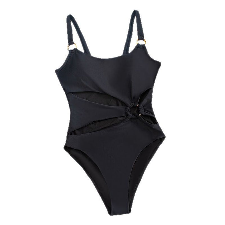 Women One-Piece Swimsuit with Innovative Cut-Out and Fashionable Ring Detail Mune Fashion