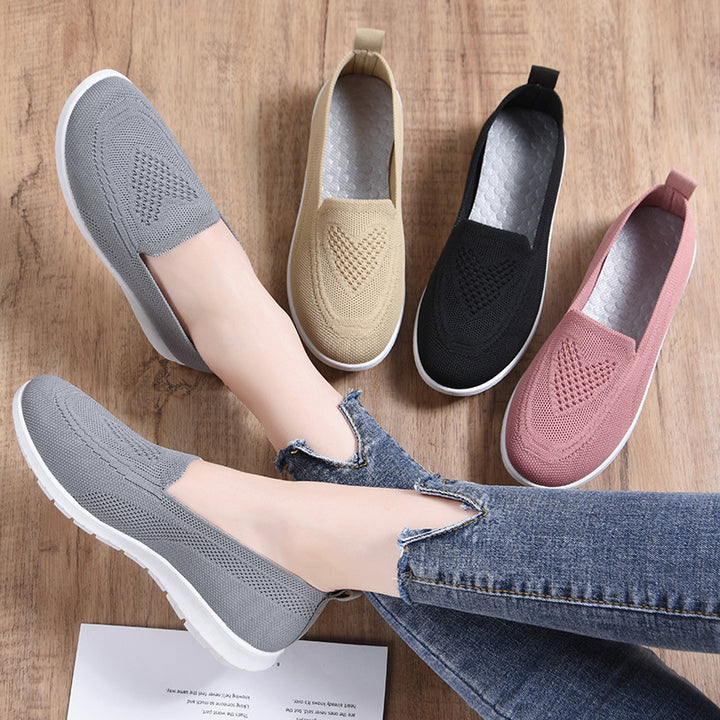 Women nan ultra-light knitted slip-on loafer with seamless sock upper, elastic entry, and shock-absorbing EVA sole Mune Fashion