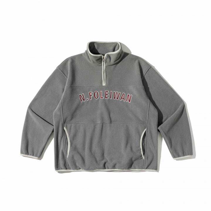 Unisex Oversized Fleece Pullover with Half Zip, Stand-Up Collar and Side Pockets Mune Fashion