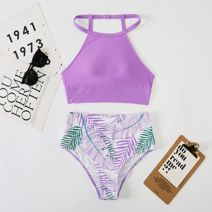 Women's bikini set with high-cut bottoms and sporty top Mune Fashion