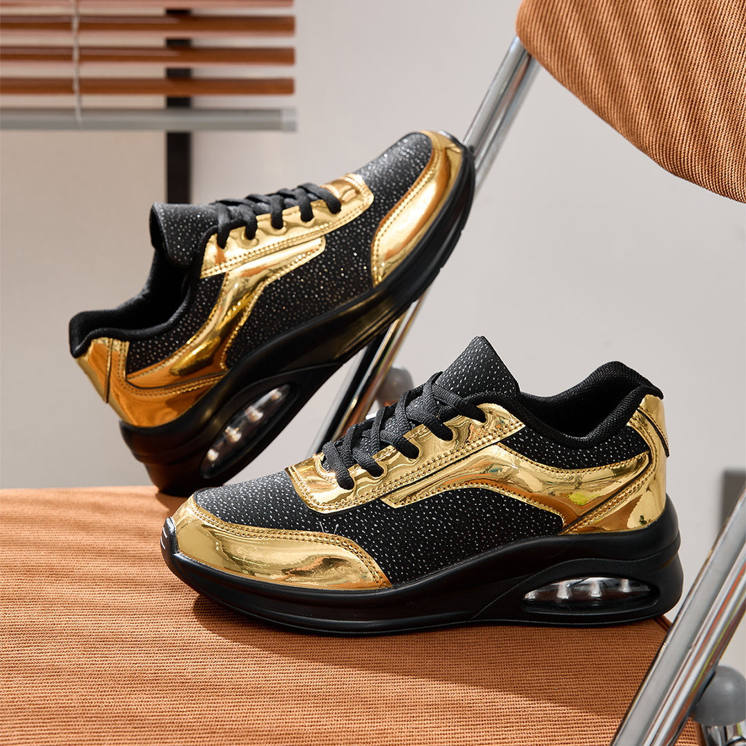 Ladies nan elegant city sneakers with sparkling textile upper, reflective metallic overlays and integrated cushioning core Mune Fashion