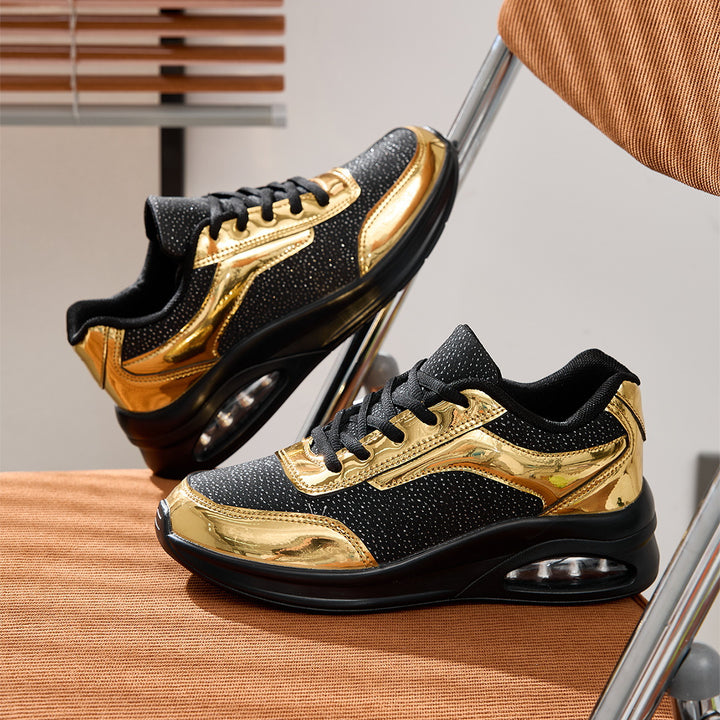 Ladies nan elegant city sneakers with sparkling textile upper, reflective metallic overlays and integrated cushioning core Mune Fashion