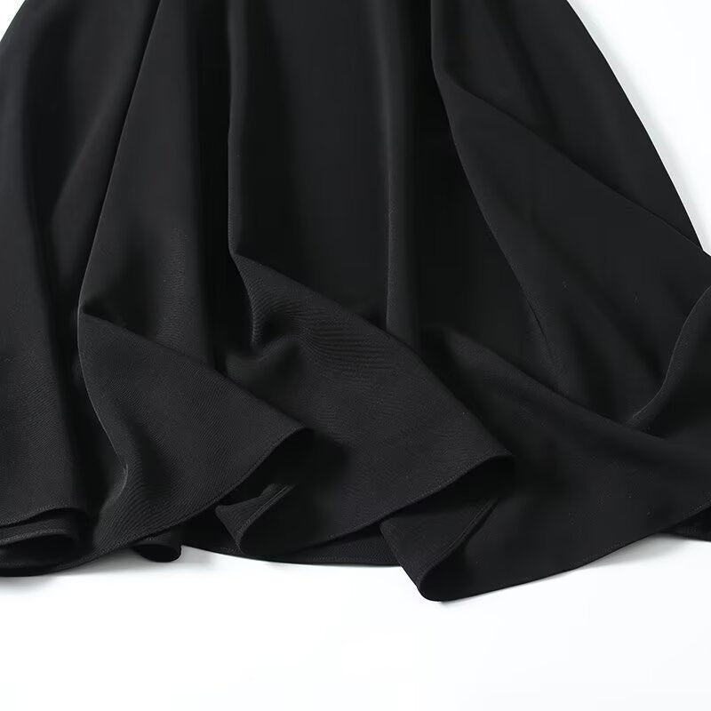 Women's maxi skirt with A-line, high waistband and decorative button placket Mune Fashion