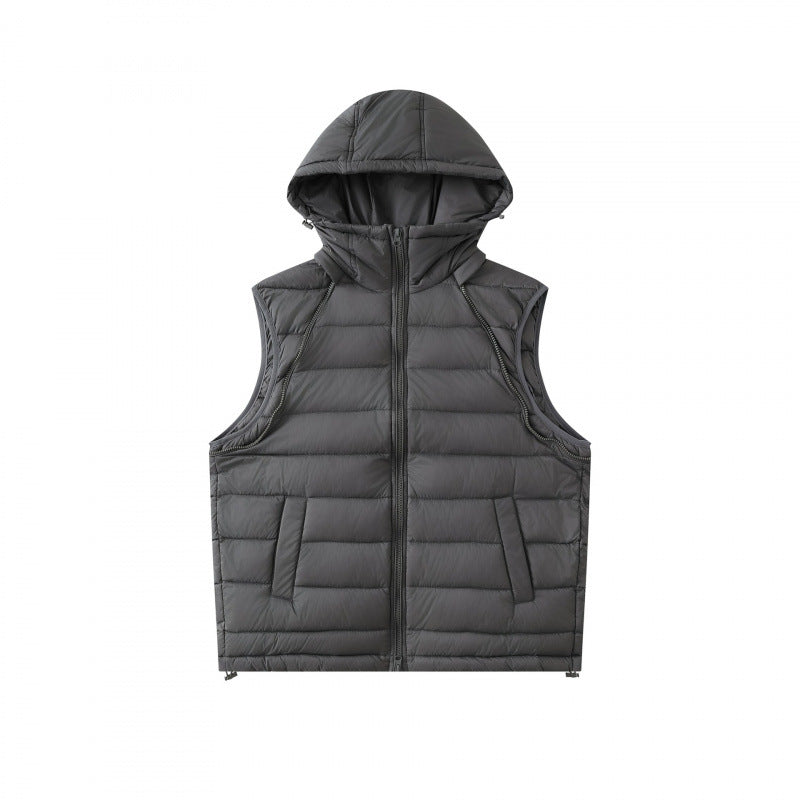 Unisex Lightly Padded Hooded Jacket with Two-Way Zipper and Adjustable Hem Mune Fashion