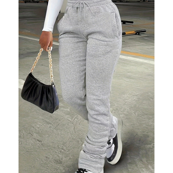 Women's figure-hugging high-waist stretch sweatpants with gathered ankle cuffs and side pockets Mune Fashion