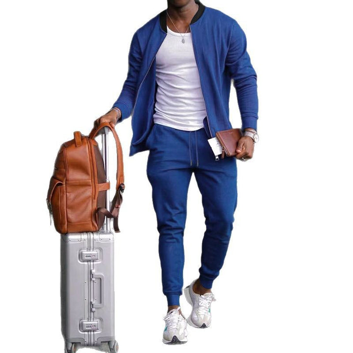 Men's nan sportives leisure set with bomber jacket and tapered jogging pants made of cotton blend Mune Fashion