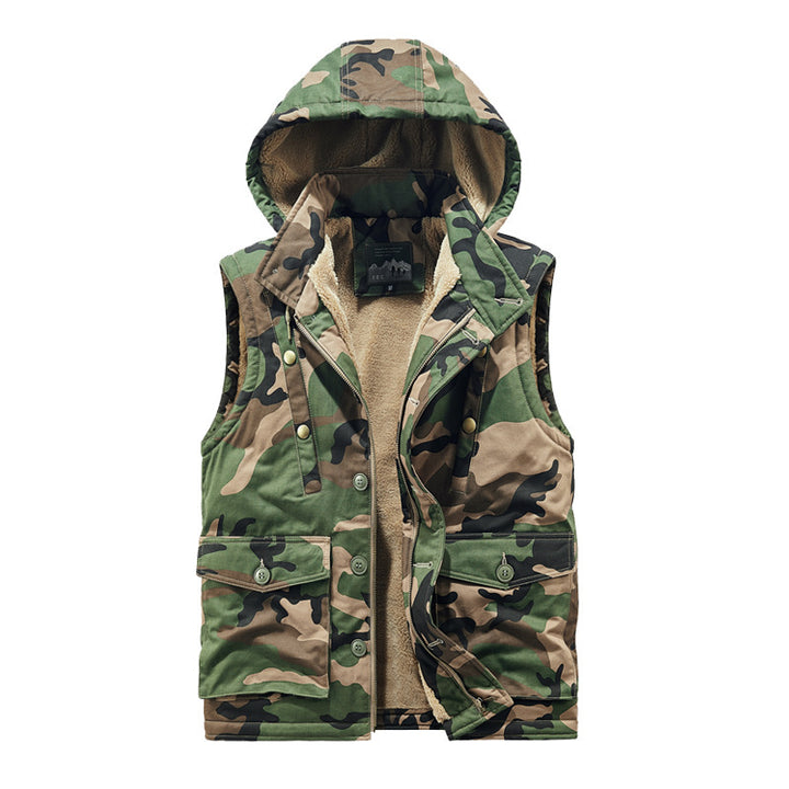 Men's padded utility vest with teddy lining and hood Mune Fashion