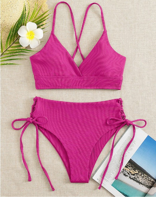 Women's triangle bikini with adjustable straps and high leg cuts Mune Fashion