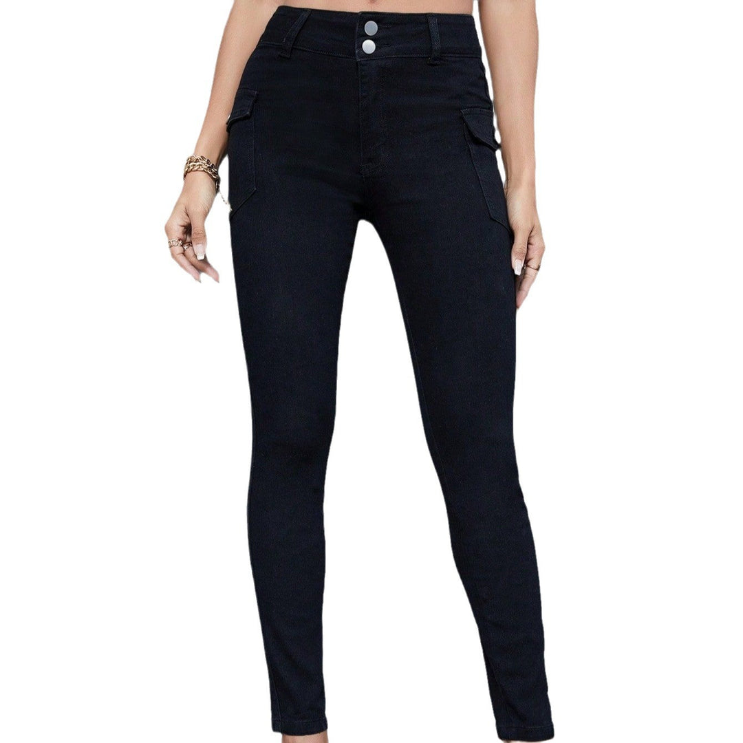 Women High-Waist Skinny Jeans with side cargo pockets and figure-shaping stretch Mune Fashion
