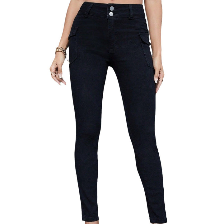 Women High-Waist Skinny Jeans with side cargo pockets and figure-shaping stretch Mune Fashion