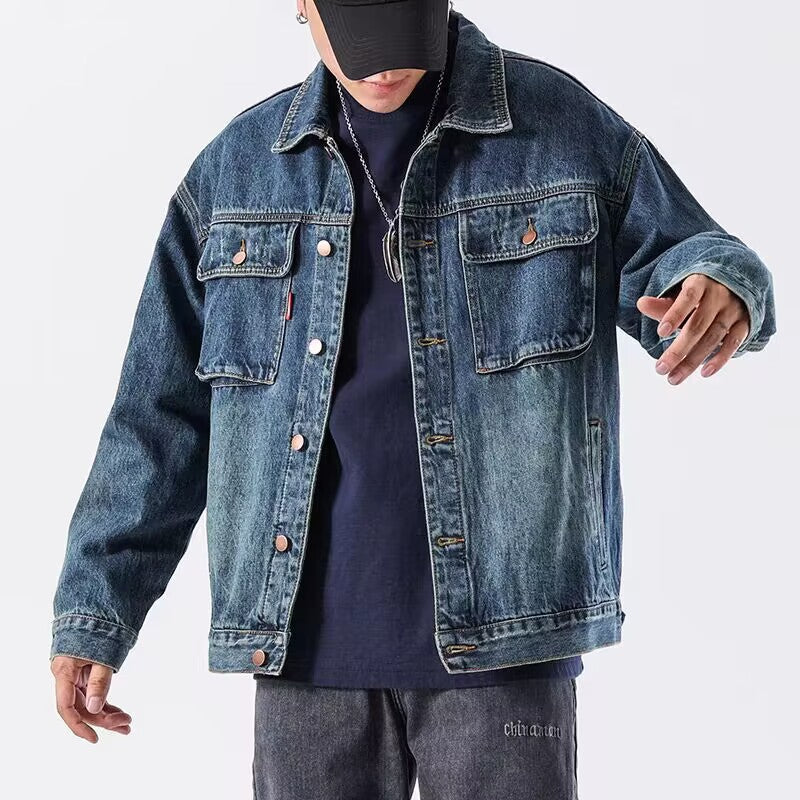 Men's Casual Denim Jacket with Modern Accents Mune Fashion