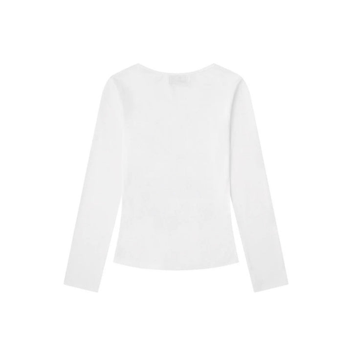 Women's Long Sleeve Shirt with Vintage Photo Print and Round Neckline Mune Fashion