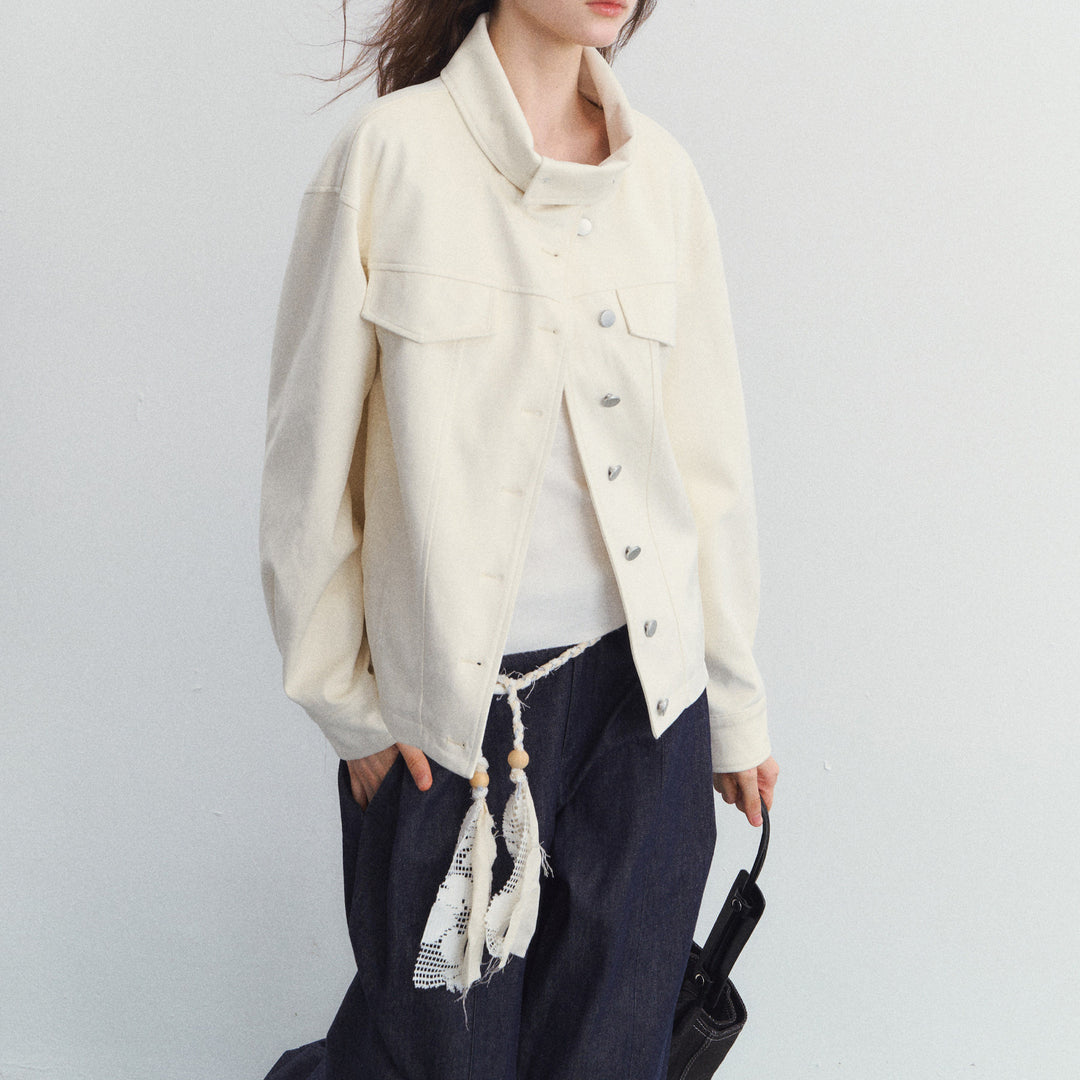 Women's Fashionable Transitional Jacket with High Neck Mune Fashion
