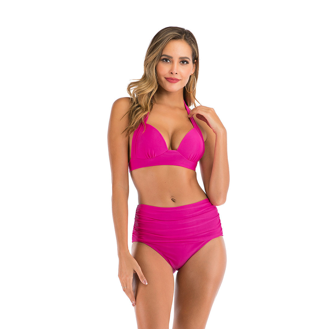 Ladies High-Waisted Bikini Set with Adjustable Top Mune Fashion