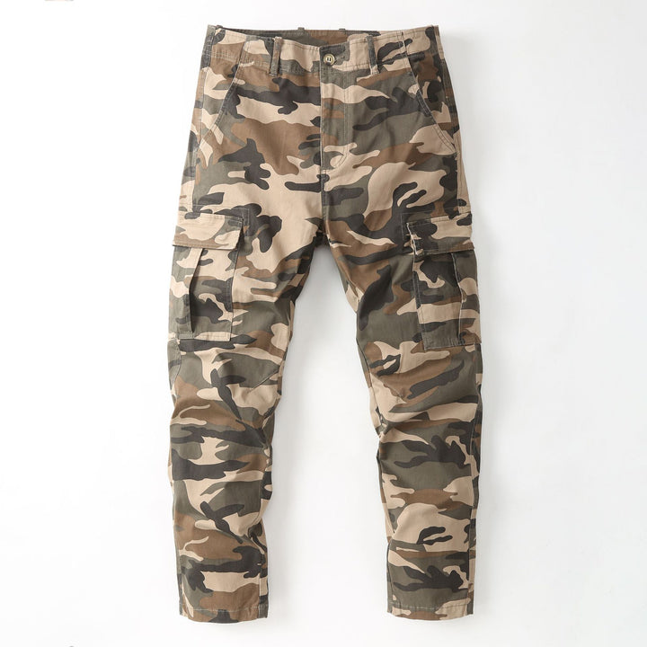 Men's cargo pants with camouflage pattern and multiple utility pockets Mune Fashion