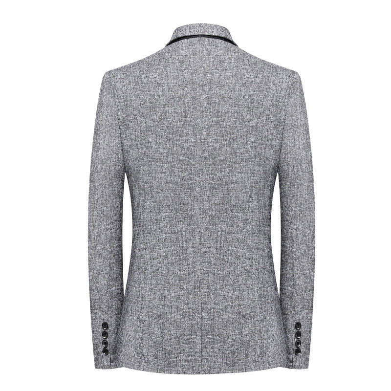 Men's Slim-Fit Structured Blazer in Linen-Tweed Look with Single-Button Silhouette Mune Fashion