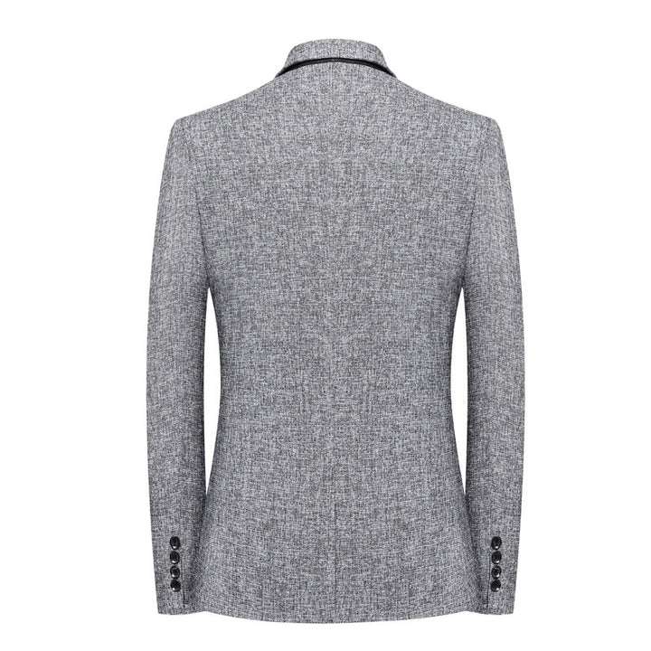 Men's Slim-Fit Structured Blazer in Linen-Tweed Look with Single-Button Silhouette Mune Fashion