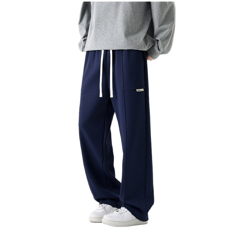 Men's Loose Relaxed Jogging Pants with Drawstring, Multifunctional Pocket & Straight Leg Mune Fashion