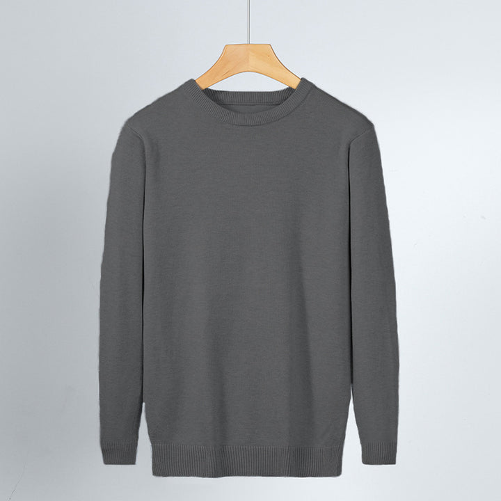 Men's fine crew neck sweater made of cotton blend with light texture and slim fit Mune Fashion