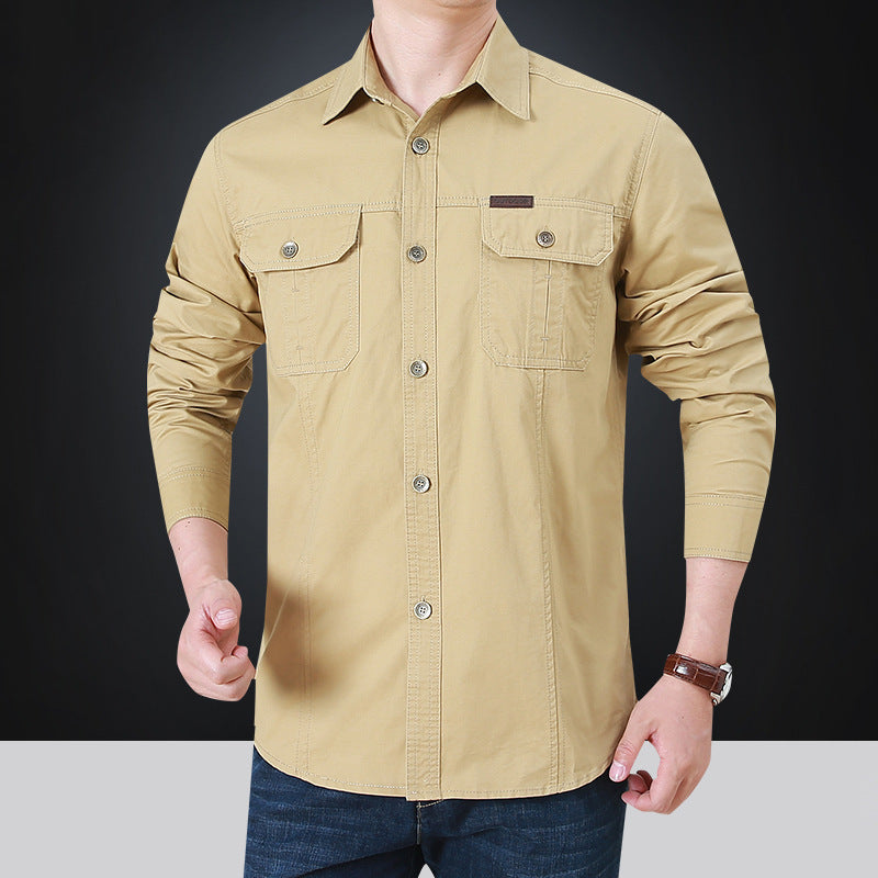 Men's Stylish Long Sleeve Shirt with Utility Pockets Mune Fashion