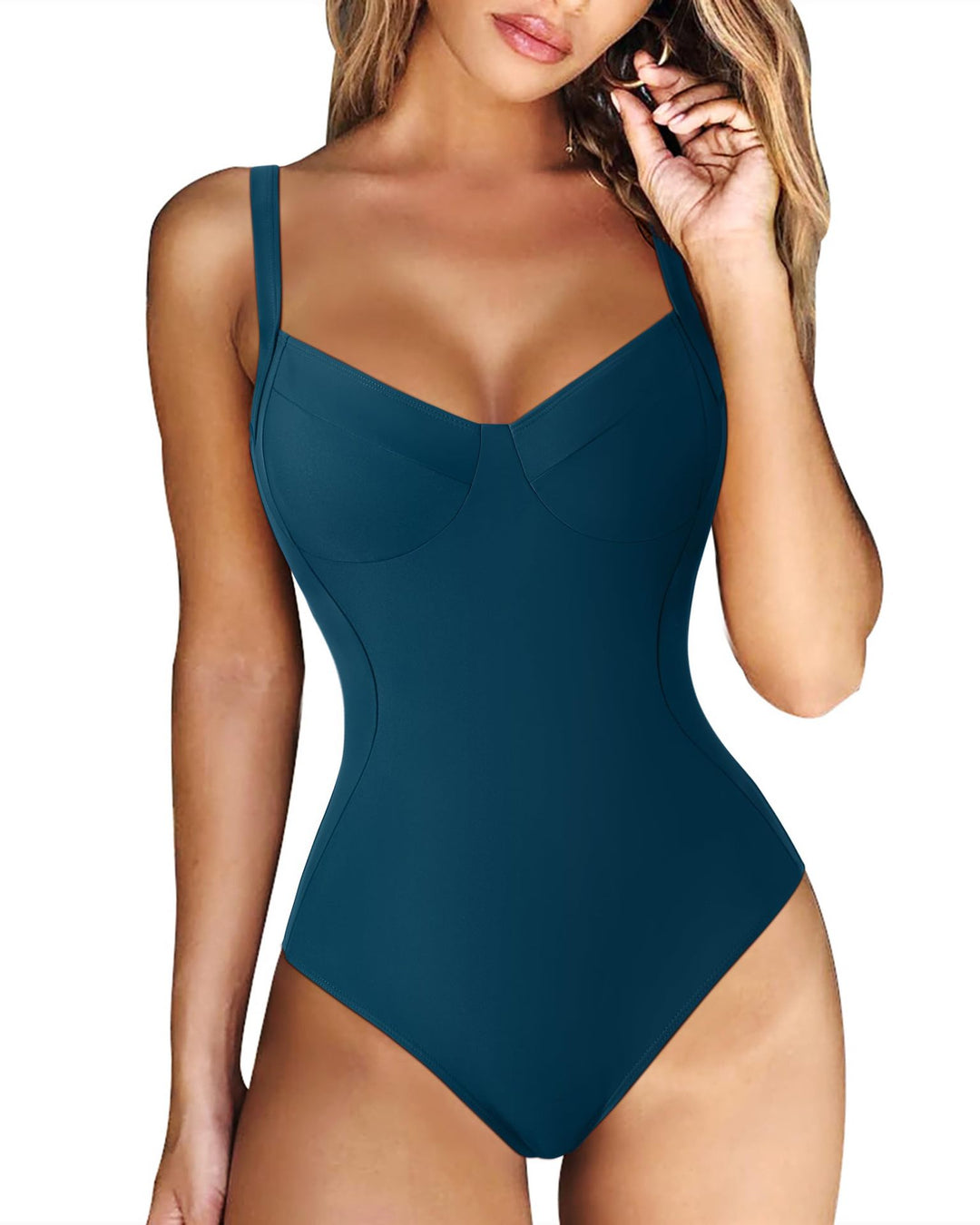 Ladies elegant swimsuit with soothing V-neck Mune Fashion