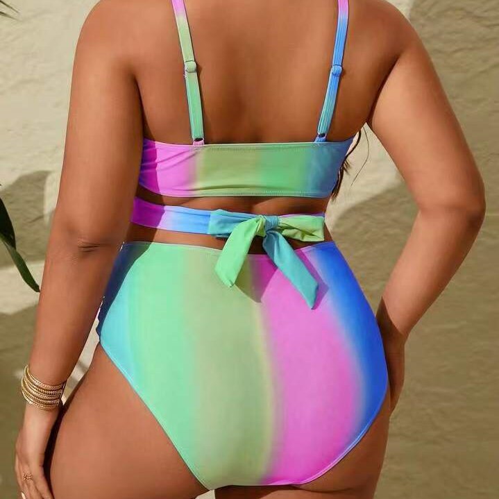 Women's High-Waisted Bikini Set with Playful Wrap Detail Mune Fashion