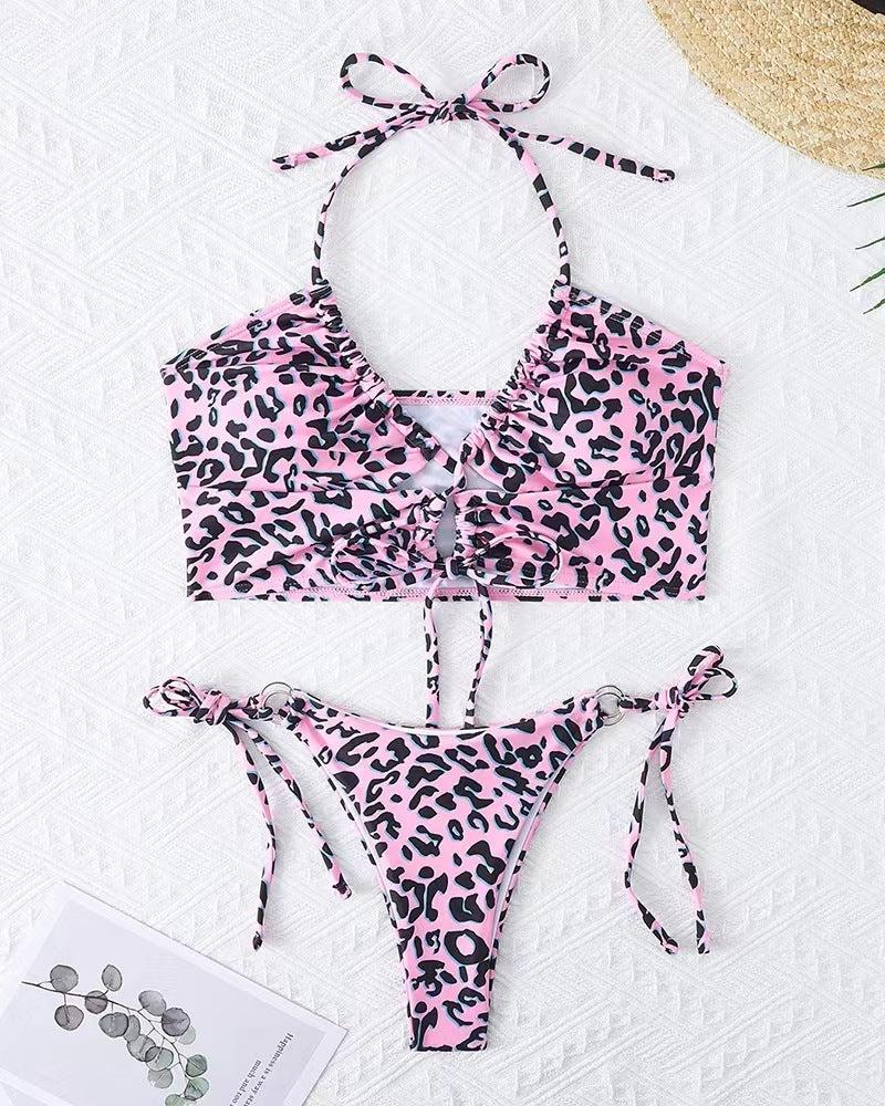 Women's bikini set with exciting leopard pattern and adjustable straps Mune Fashion