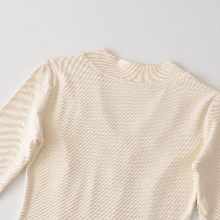 Women's Ribbed Long Sleeve Shirt with V-Neck and Tailored Fit Mune Fashion