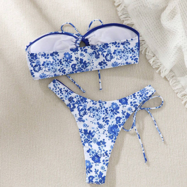 Women's bandeau bikini set with floral design Mune Fashion