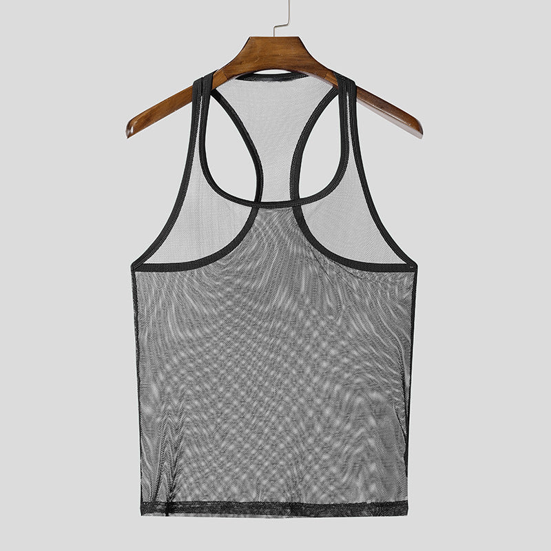 Unisex nan breathable mesh top with sporty back piece and elastic hem Mune Fashion