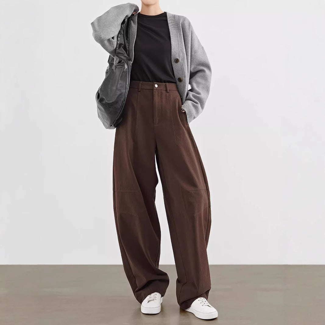 Women's wide high-waist pleated cargo pants with extra wide leg Mune Fashion