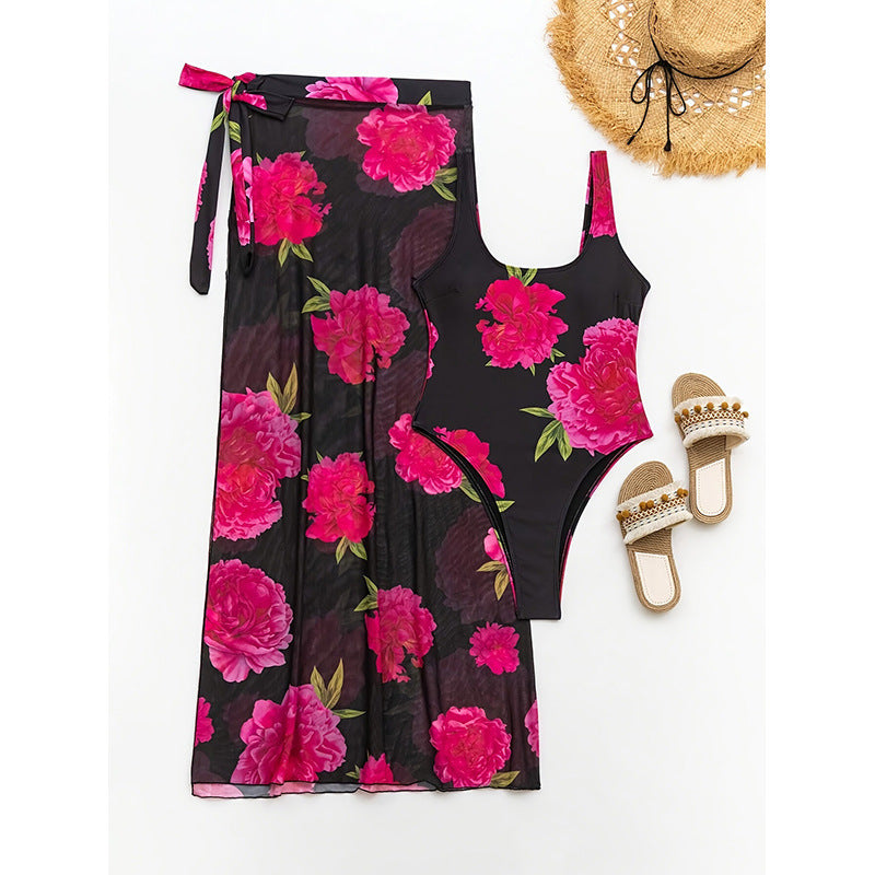 Women's Swimsuit Set with Elegant Wrap Skirt Mune Fashion