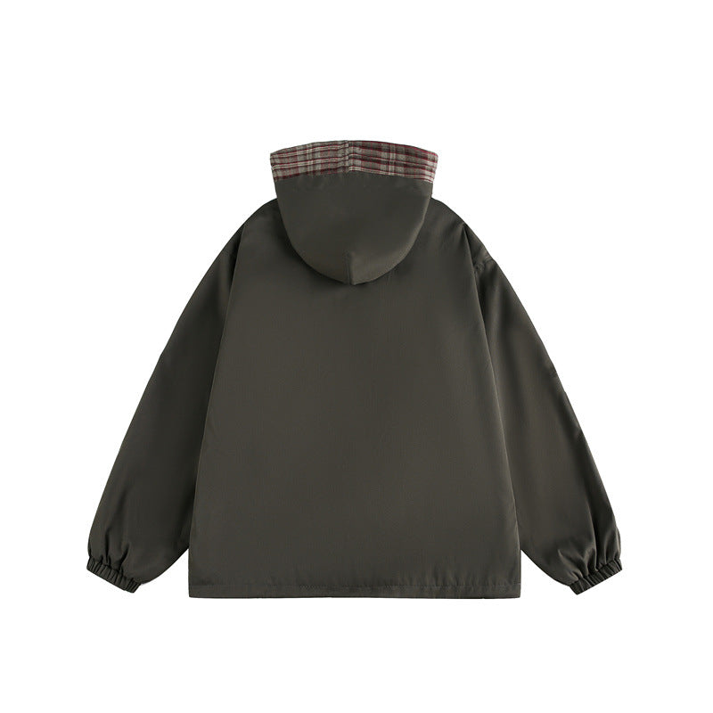 Unisex Two-Layer Hoodie with Checked Inner Placket and Elastic Cuffs Mune Fashion