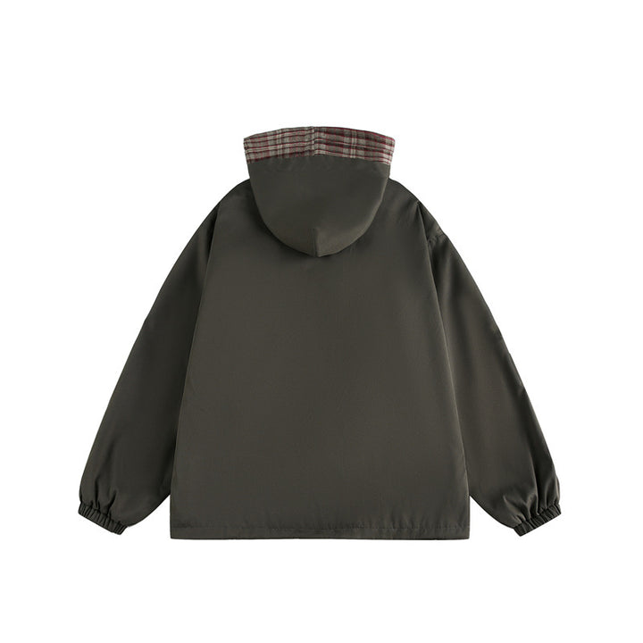 Unisex Two-Layer Hoodie with Checked Inner Placket and Elastic Cuffs Mune Fashion