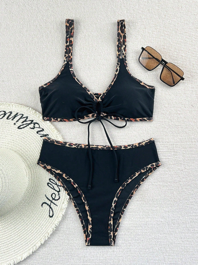 Women's Triangle Bikini with Fashionable Leopard Print Mune Fashion