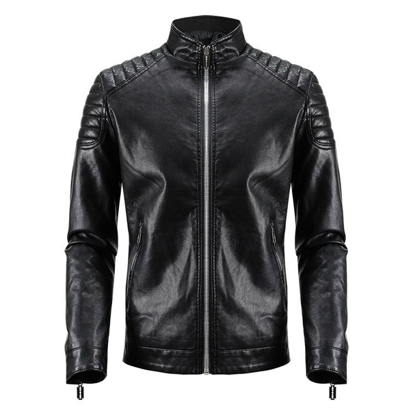 Men's Fashion Faux Leather Jacket with Textured Design Mune Fashion