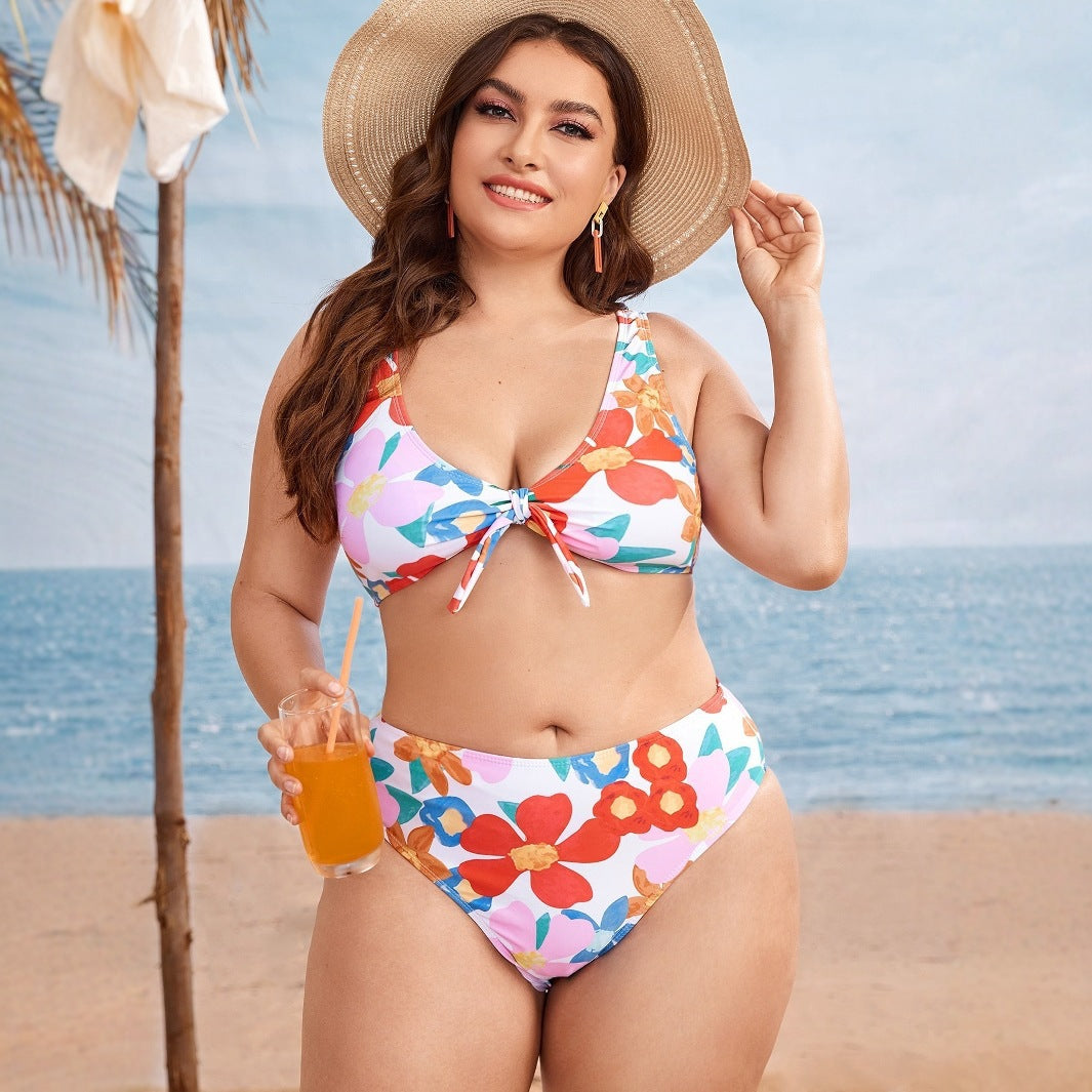 Women's High-Cut Bikini Set with Floral Design Mune Fashion