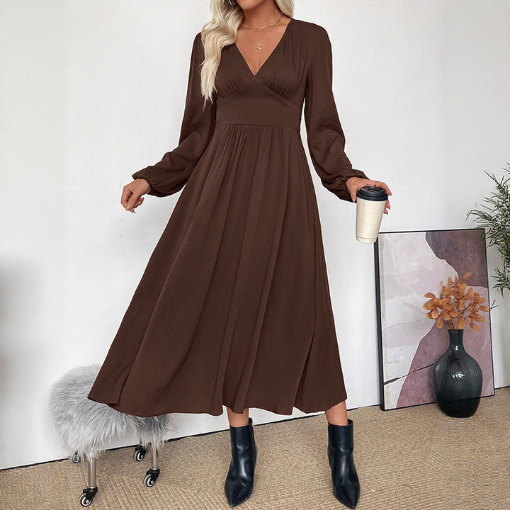 Women's Elegant Long Sleeve Maxi Dress Mune Fashion